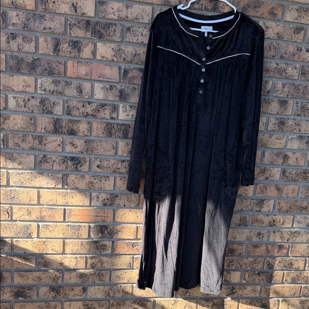 Dalia Collection Black Long Sleeve Dress with White Piping